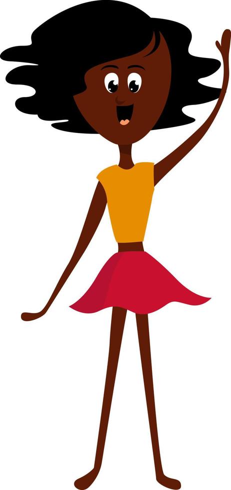 vrouw met afro haar- , illustratie, vector Aan wit achtergrond