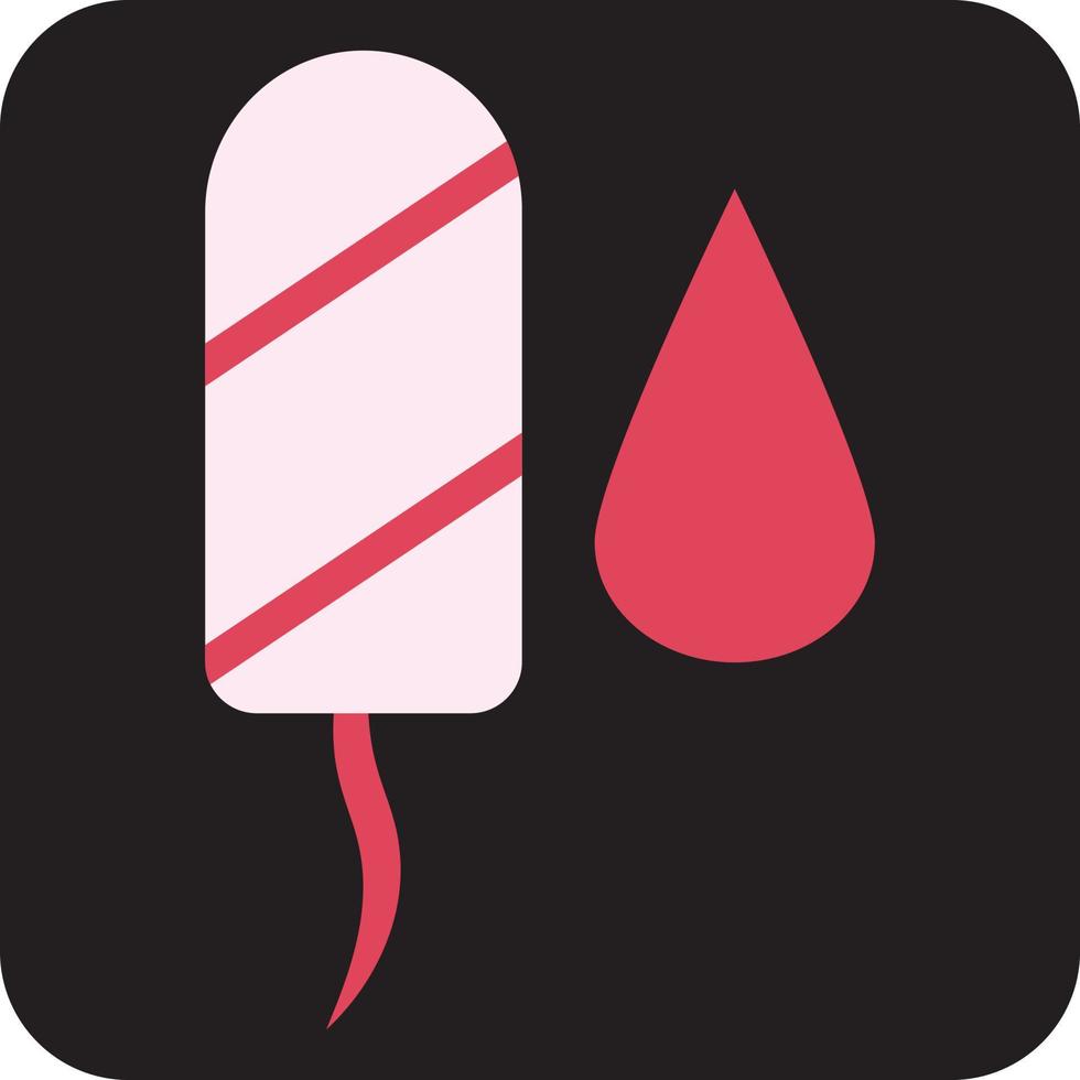 tampon met bloed druppel, illustratie, vector, Aan een wit achtergrond. vector