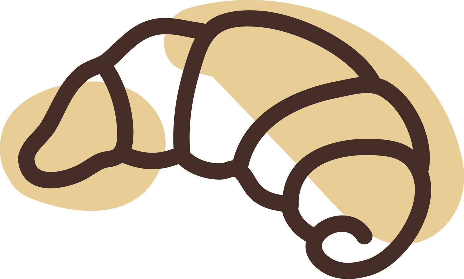 chocola croissant, illustratie, vector Aan een wit achtergrond.