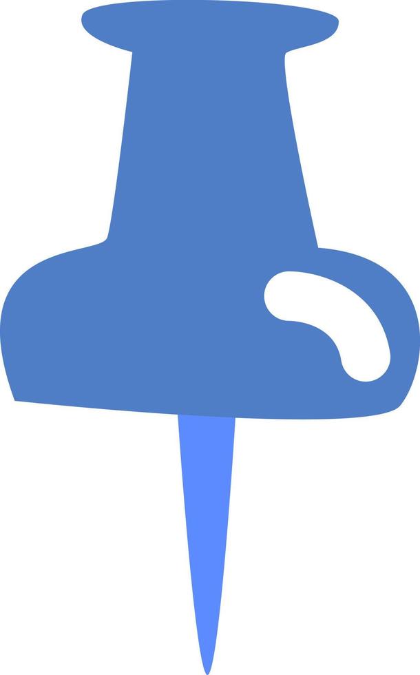 blauw kantoor pin, illustratie, vector, Aan een wit achtergrond. vector