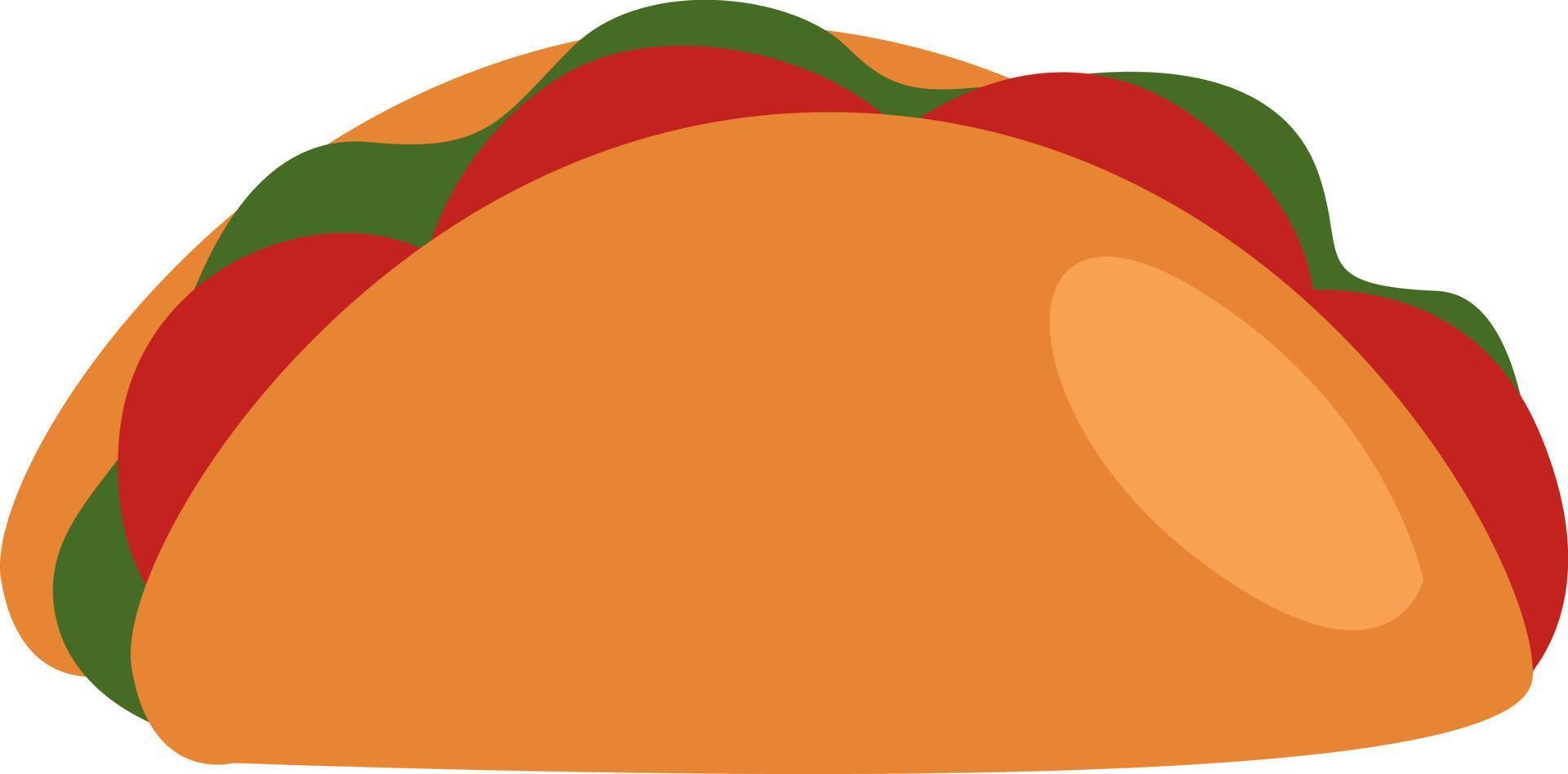Fast food taco, illustratie, vector Aan een wit achtergrond.