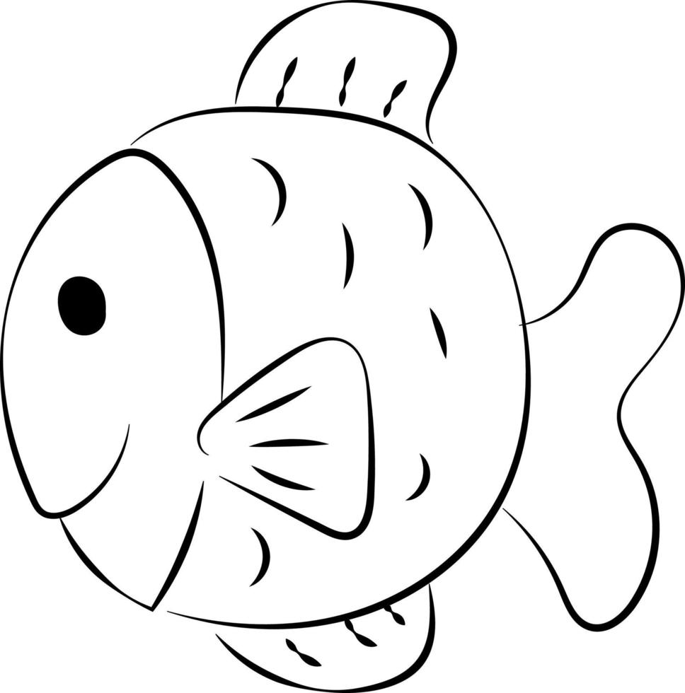 dik vis tekening, illustratie, vector Aan wit achtergrond.