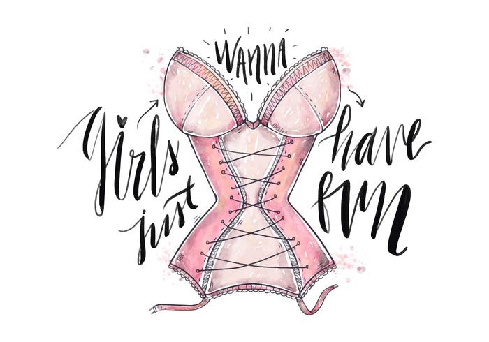 Women's Day Aquarel Lingerie vector