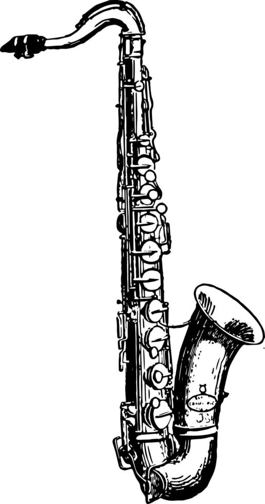 tenor saxofoon, wijnoogst illustratie. vector