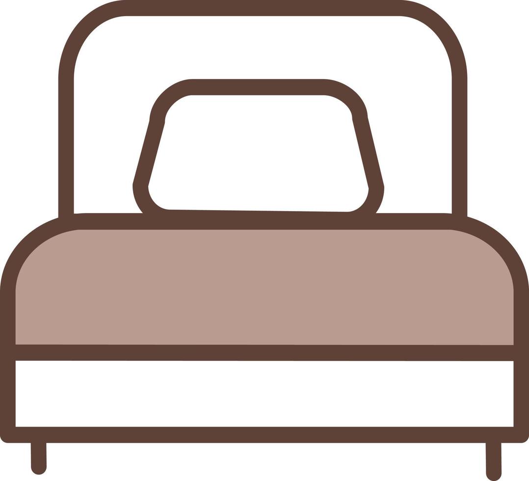 bruin slapen bed, illustratie, vector Aan een wit achtergrond.