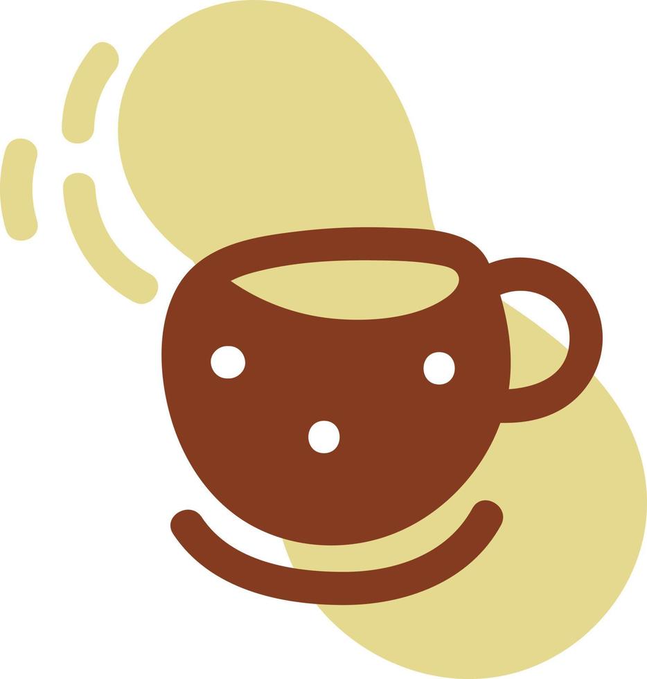ronde rood koffie mok, illustratie, vector, Aan een wit achtergrond. vector