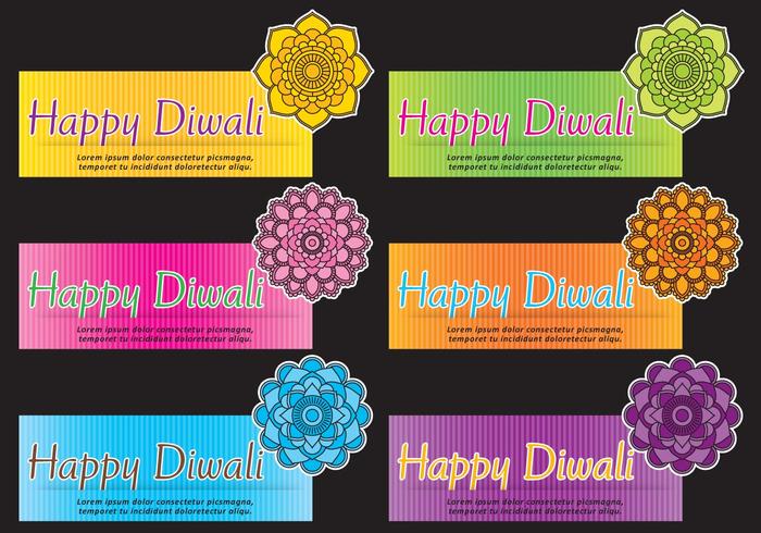 Mandala Diwali Banner Vectoren