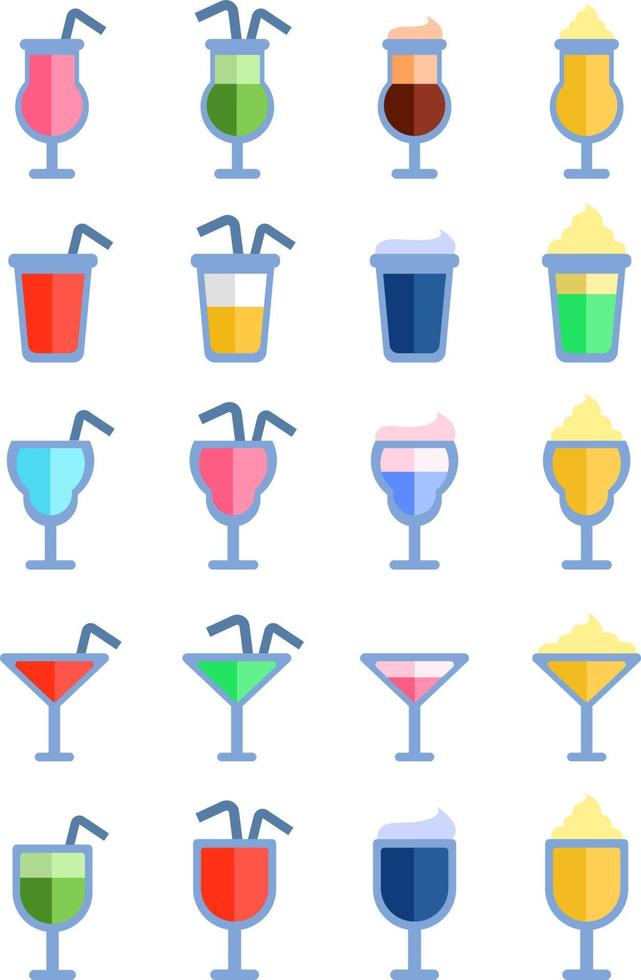 alcoholisch en gezond drankjes, illustratie, vector, Aan een wit achtergrond. vector