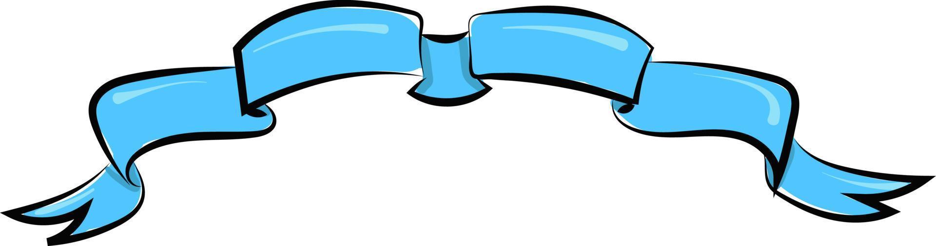 lang blauw lint, illustratie, vector Aan wit achtergrond.