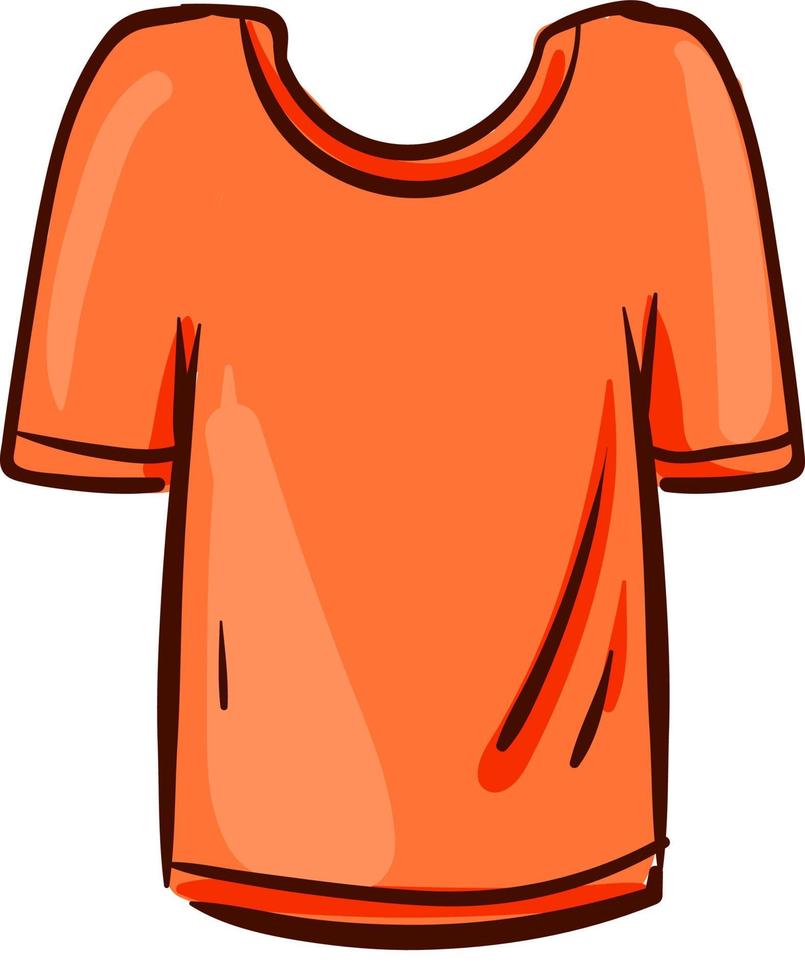 oranje Mens shirt, illustratie, vector Aan wit achtergrond.