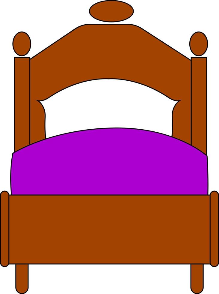 antiek bed, illustratie, vector Aan wit achtergrond.