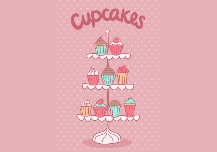 Gratis cupcake stand vector