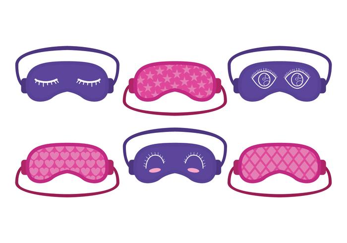 Leuke Roze en Paars slaapmasker Vector