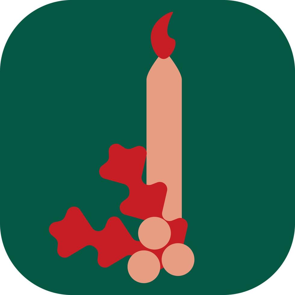 rood Kerstmis kaars, illustratie, vector Aan een wit achtergrond.