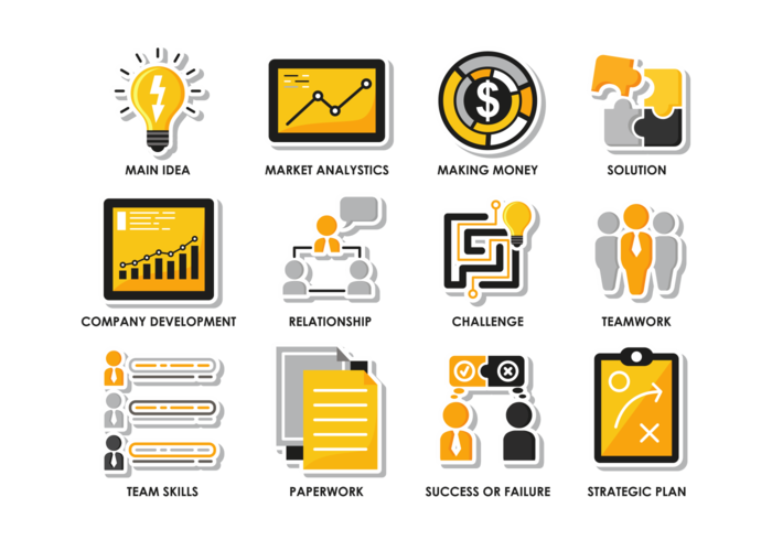 Bussines Flat Icons vector