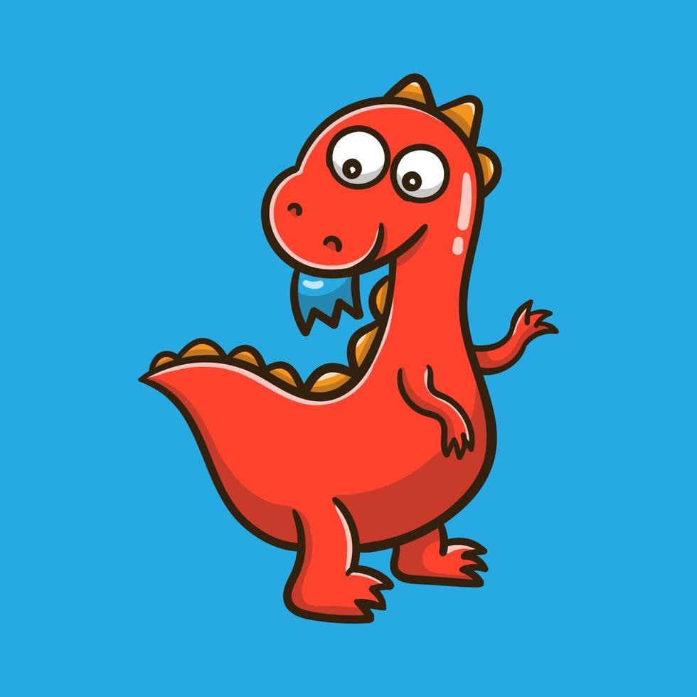 schattig tekenfilm dinosaurus t rex vector illustratie