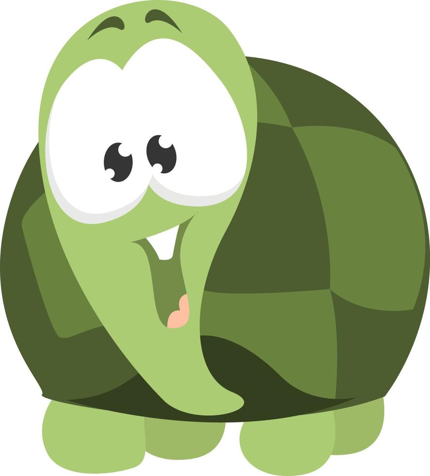 gelukkig groen schildpad ,illustratie,vector Aan wit achtergrond vector