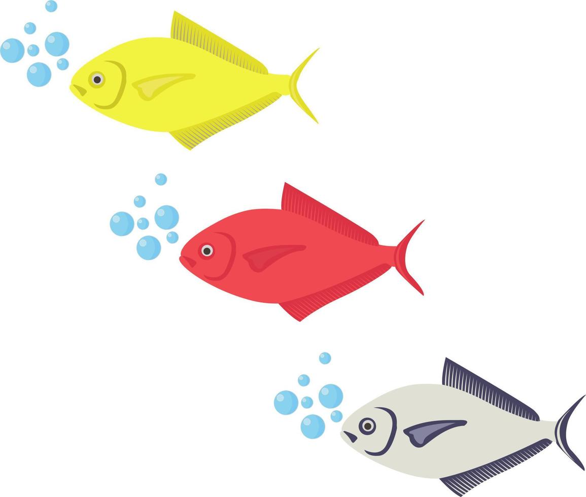 klein vis, illustratie, vector Aan wit achtergrond
