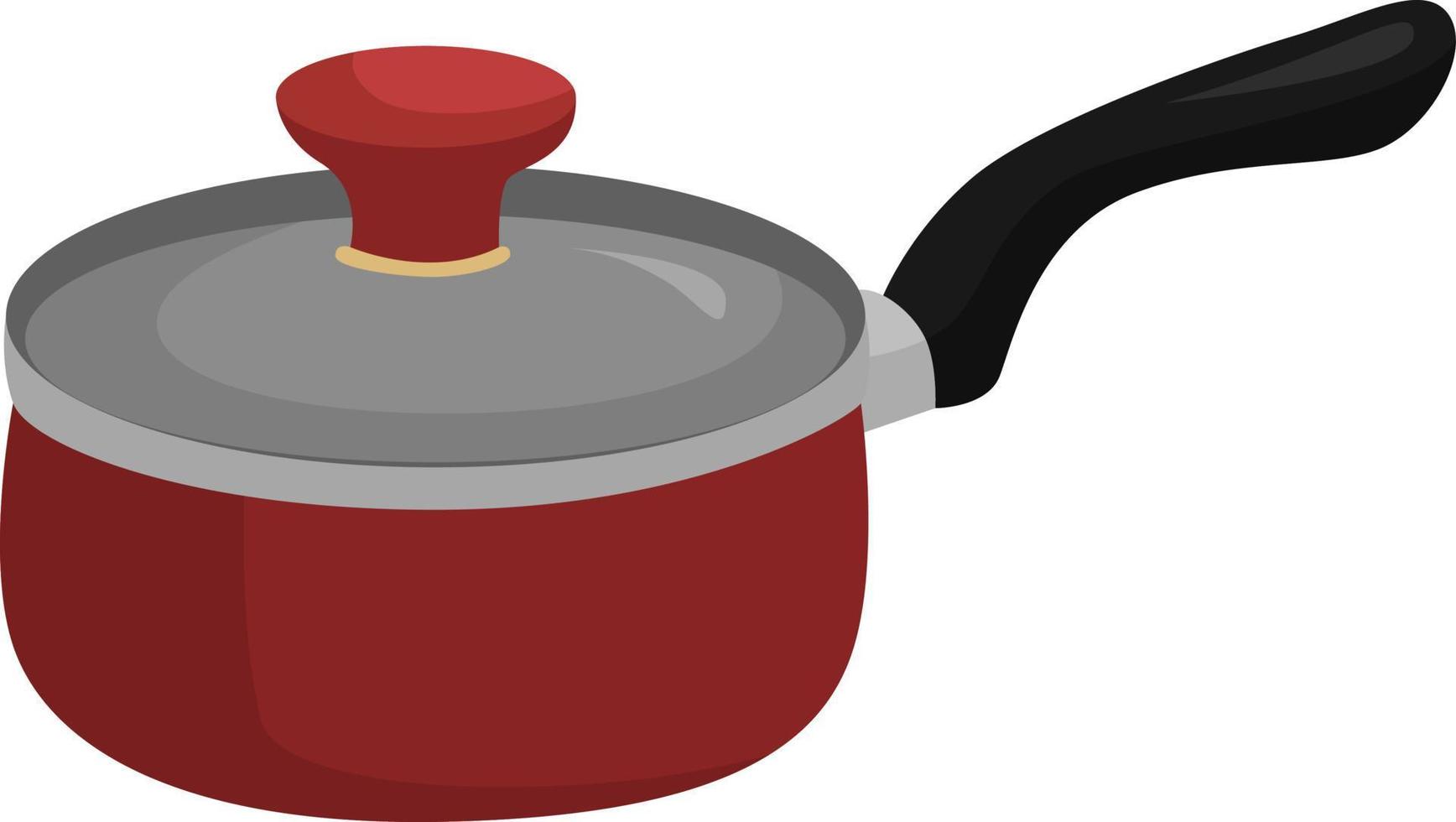 rood Koken pan, illustratie, vector Aan wit achtergrond.