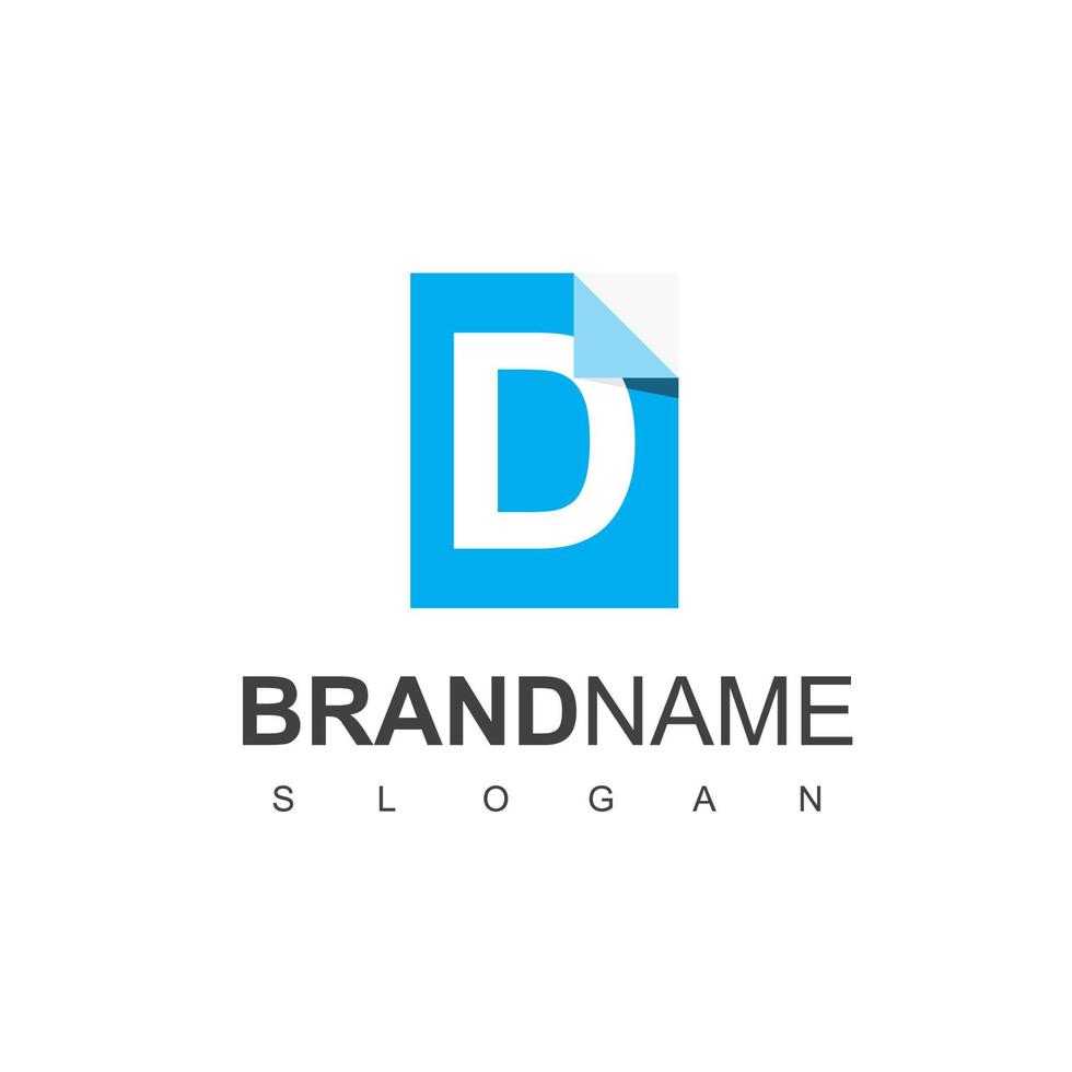 brief d, document logo ontwerp sjabloon vector