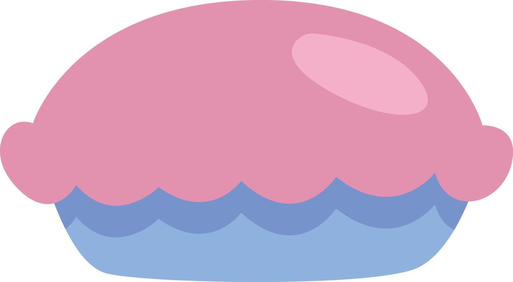 roze taart, illustratie, vector Aan een wit achtergrond.