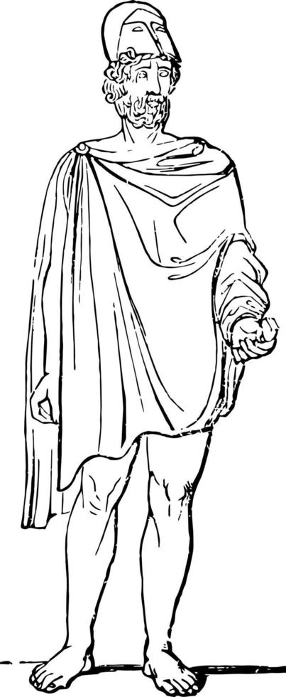 standbeeld van foción, wijnoogst illustratie. vector