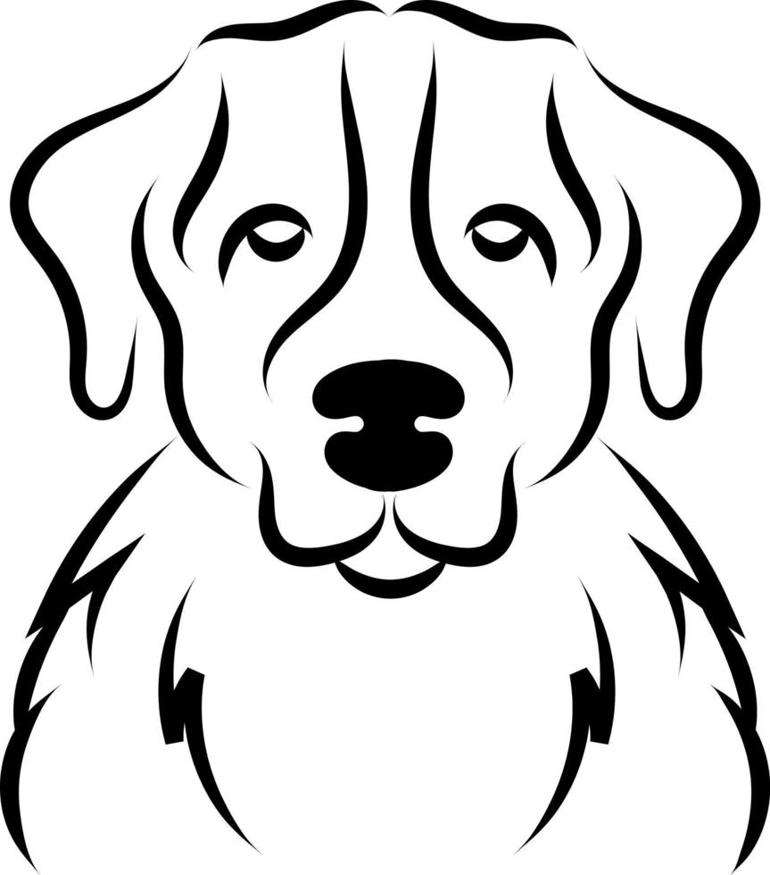 zoet hond, illustratie, vector Aan wit achtergrond.