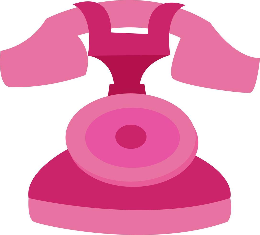 roze telefoon, illustratie, vector Aan wit achtergrond.