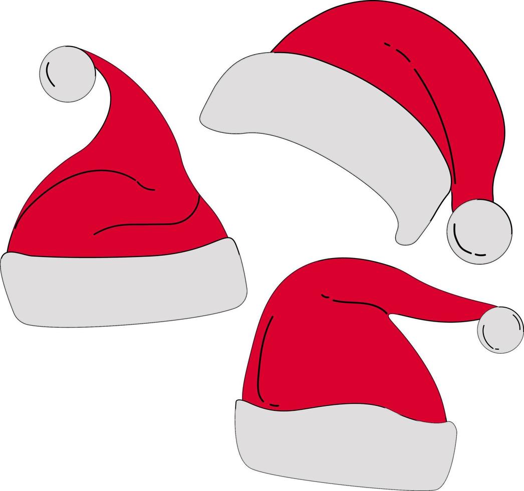 de kerstman pet, illustratie, vector Aan wit achtergrond