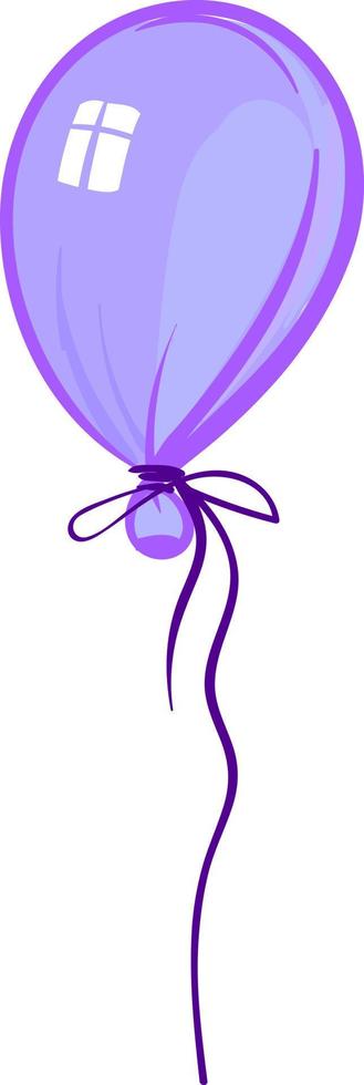 Purper ballon, illustratie, vector Aan wit achtergrond.