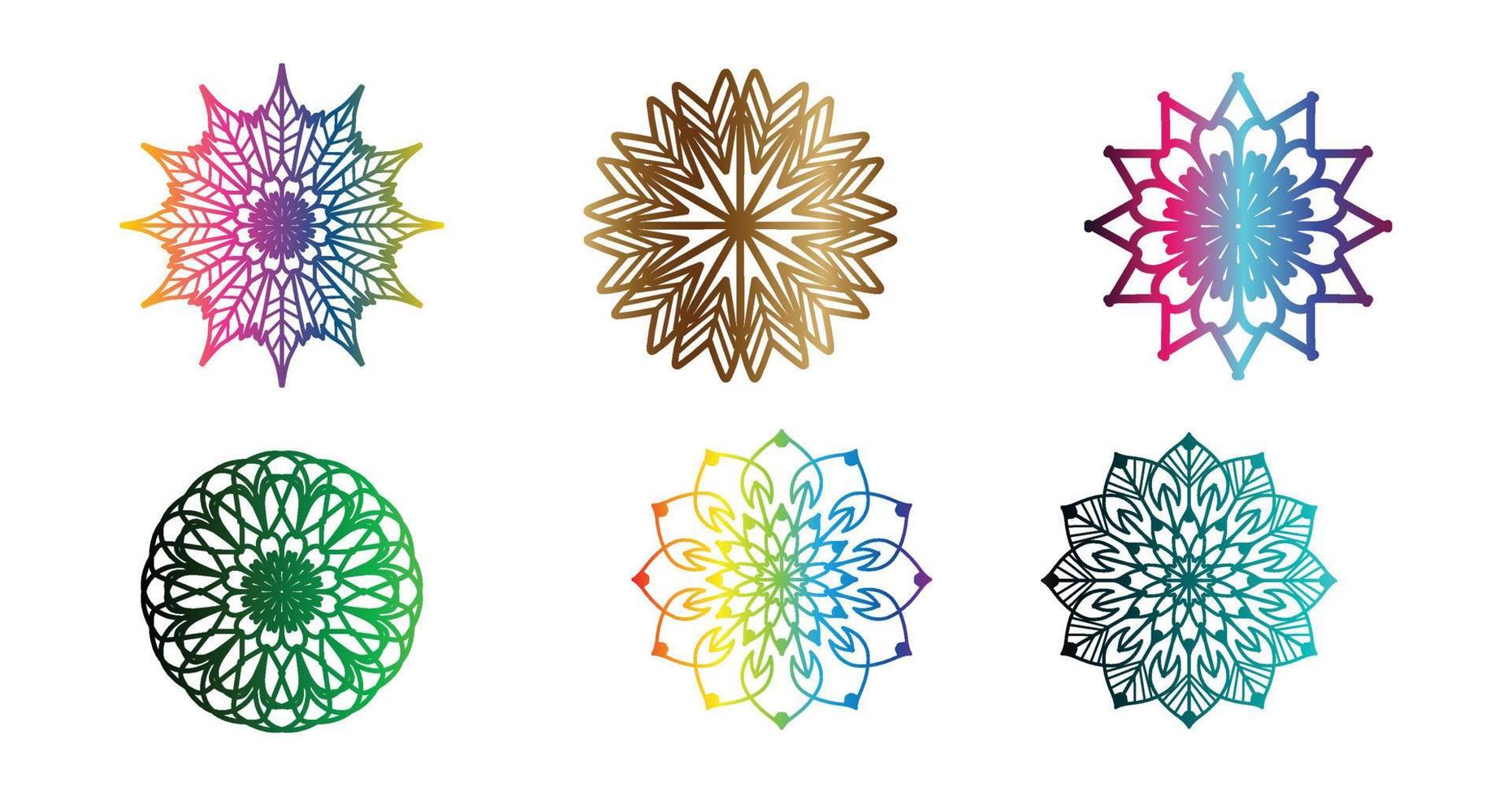 kleurrijk mandala , reeks mandala, mandala's, wijnoogst decoratief element, oosters patroon, vector, Islam, Arabisch, Indisch, Turks, Pakistan, Chinese, poef motieven, luxe sier- mandala vector