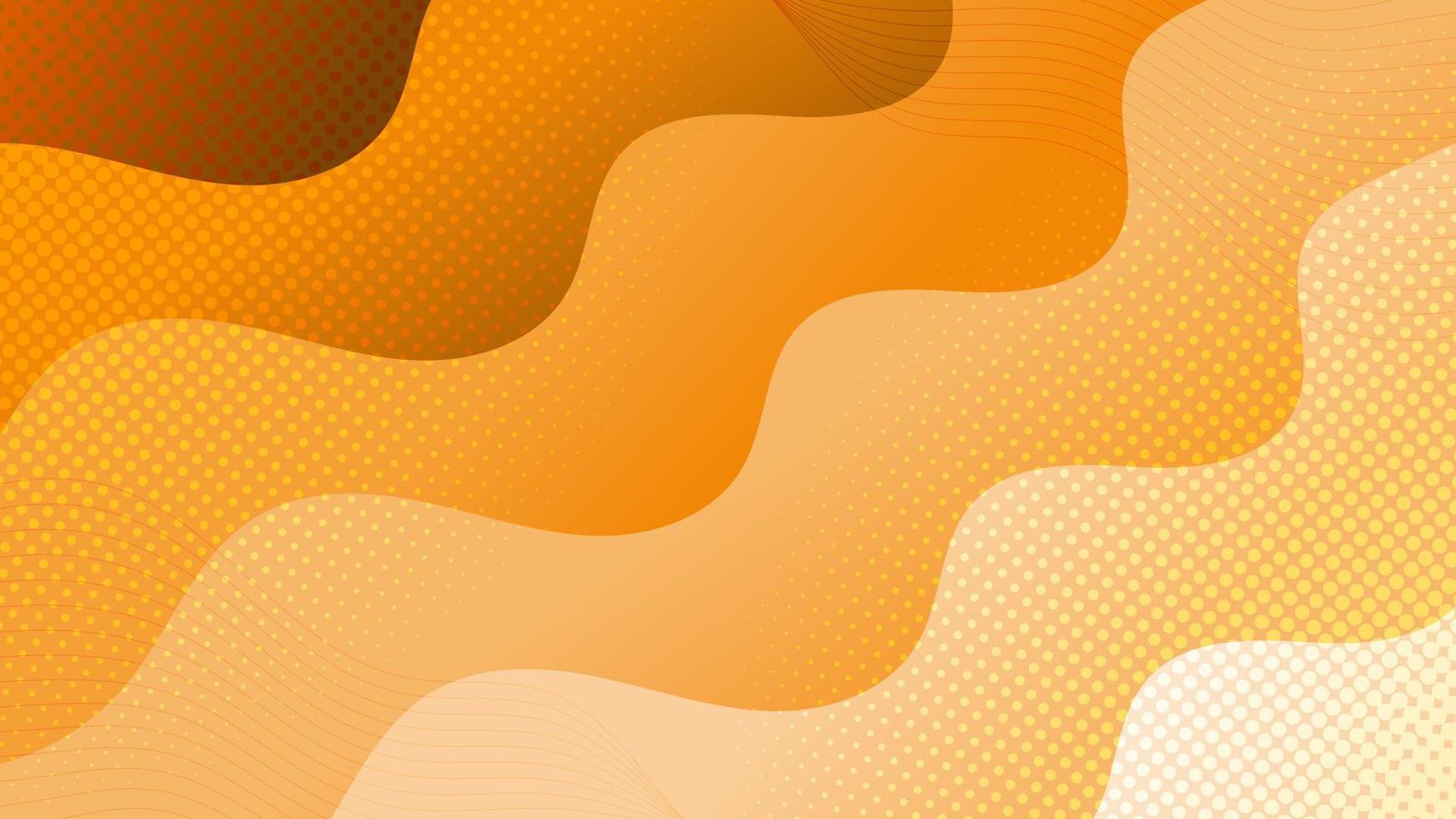 minimalistische oranje golvend met halftone achtergrond helling vector