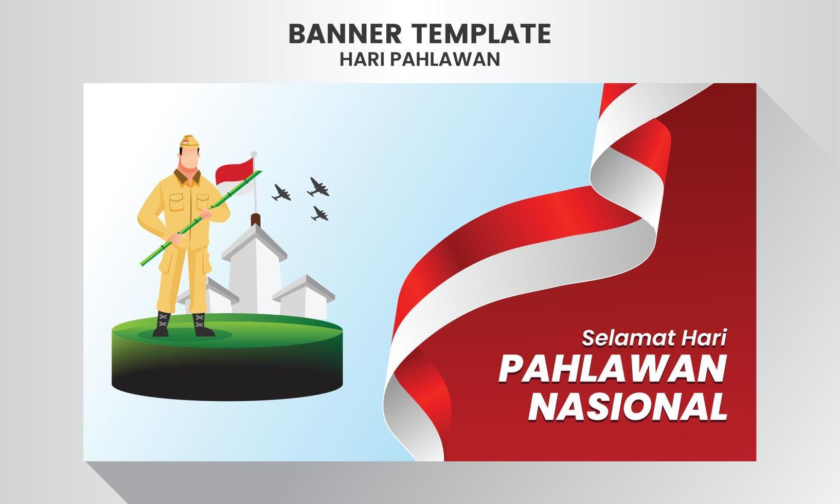 selamat hari pahlawan nasionaal. vertaling gelukkig Indonesisch nationaal heroes dag. vector illustratie