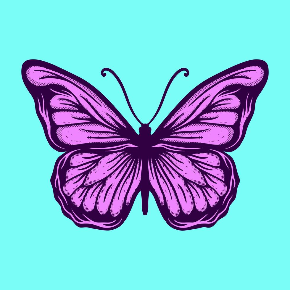 vlinder illustratie hand- getrokken schetsen kleurrijk voor tatoeëren, stickers, enz vector