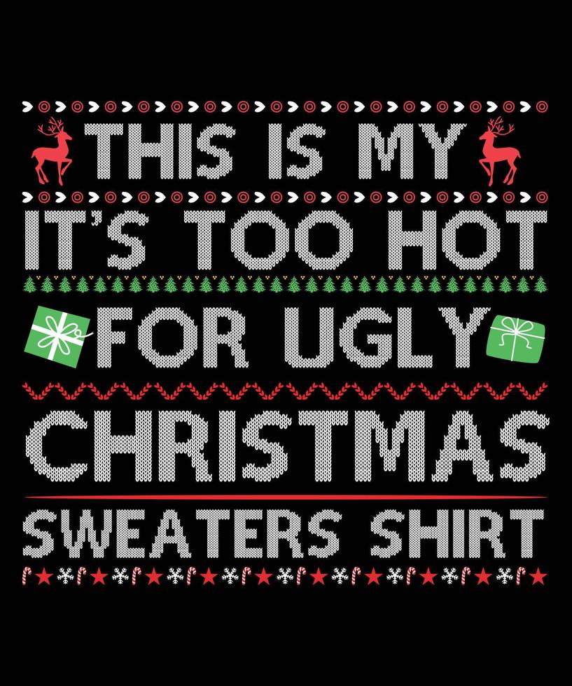 Kerstmis lelijk trui t-shirt ontwerp vector