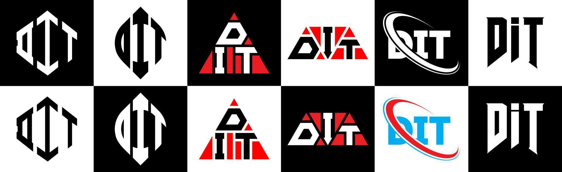 dit brief logo ontwerp in zes stijl. dit veelhoek, cirkel, driehoek, zeshoek, vlak en gemakkelijk stijl met zwart en wit kleur variatie brief logo reeks in een tekengebied. dit minimalistische en klassiek logo vector