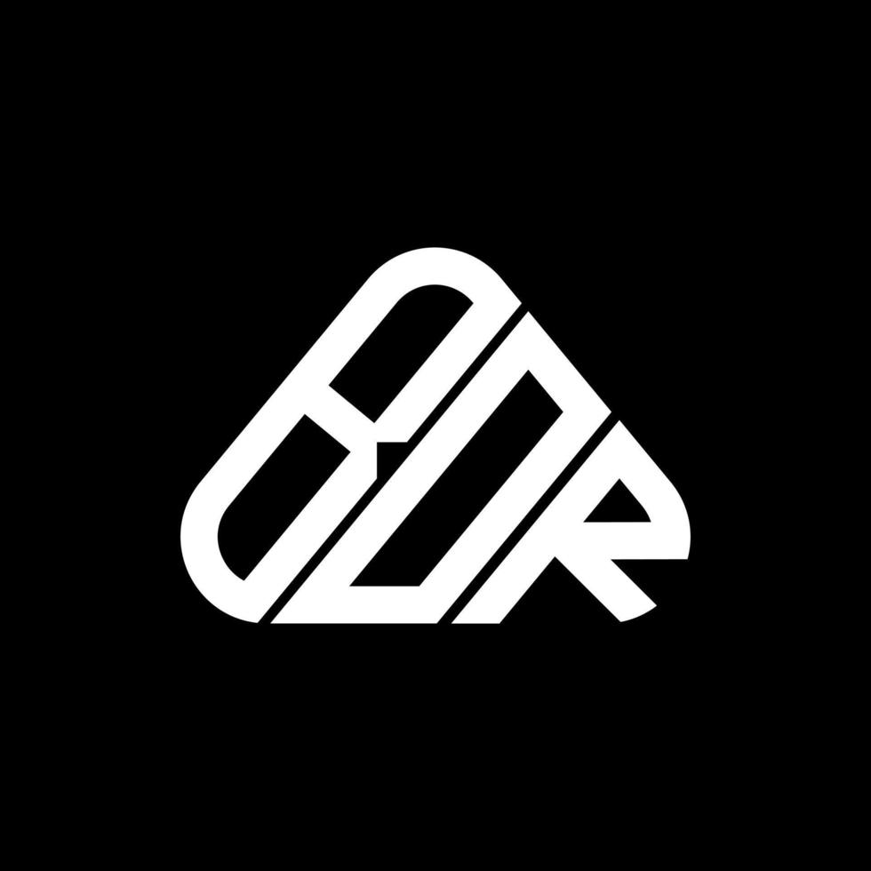 bor brief logo creatief ontwerp met vector grafisch, bor gemakkelijk en modern logo in ronde driehoek vorm geven aan.