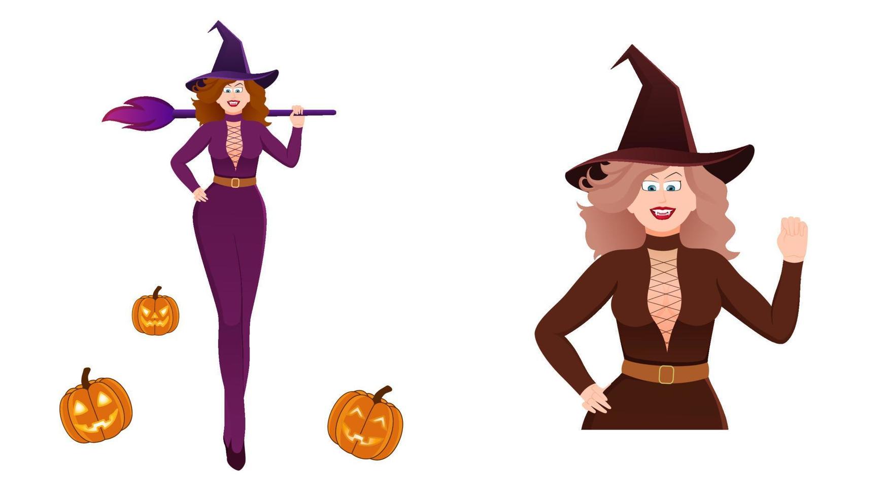 halloween heks vector illustratie, heks karakter vector illustratie