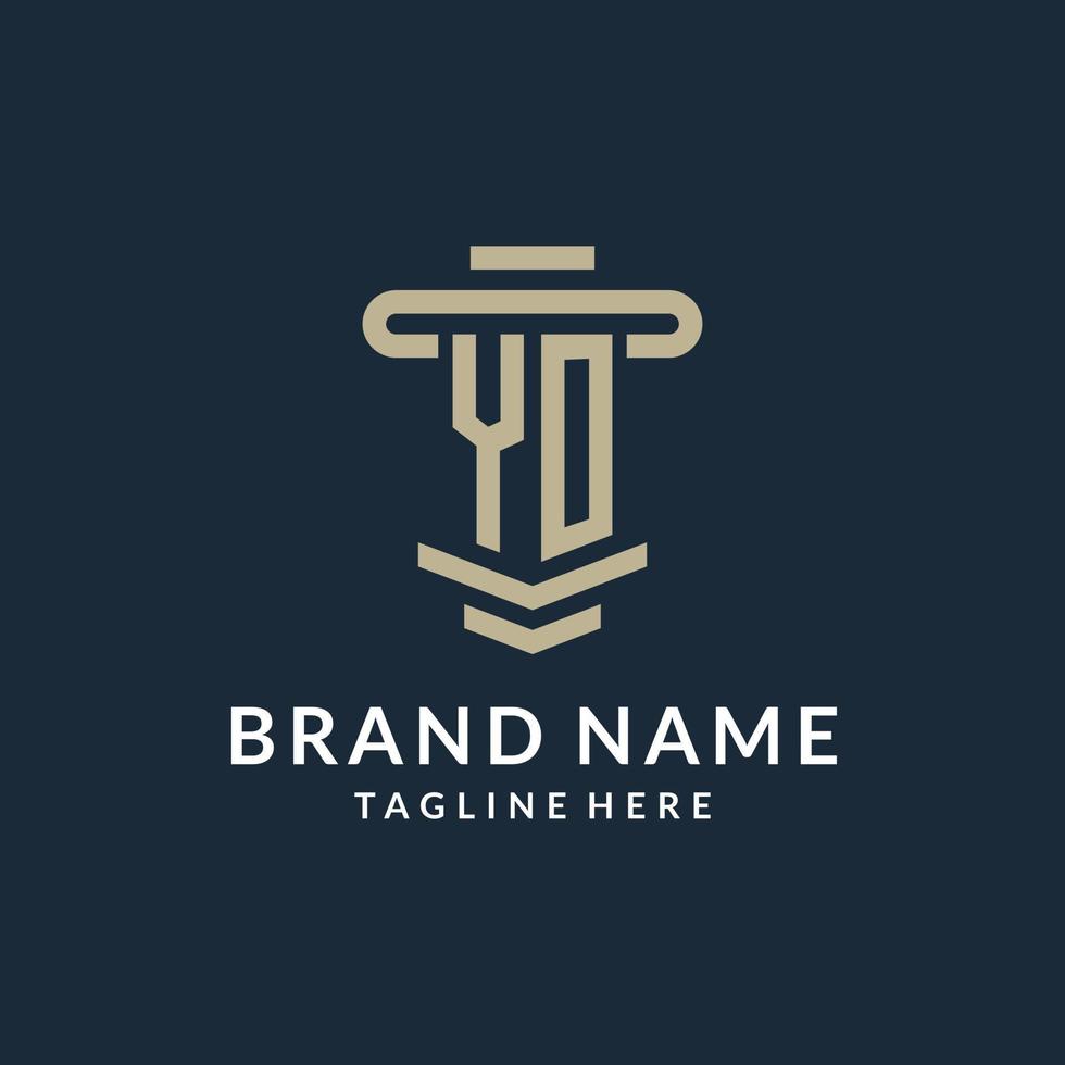 yo eerste logo monogram met gemakkelijk luxe pijler lijn vector ontwerp