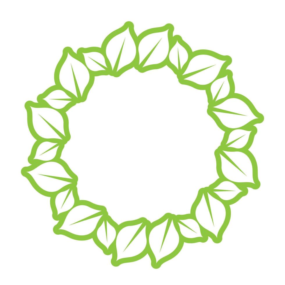 blad groen decoratie cirkel logo en symbool vector sjabloon