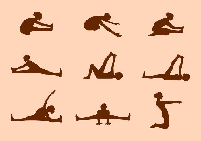 Silhouet van Yoga stelt Vectors