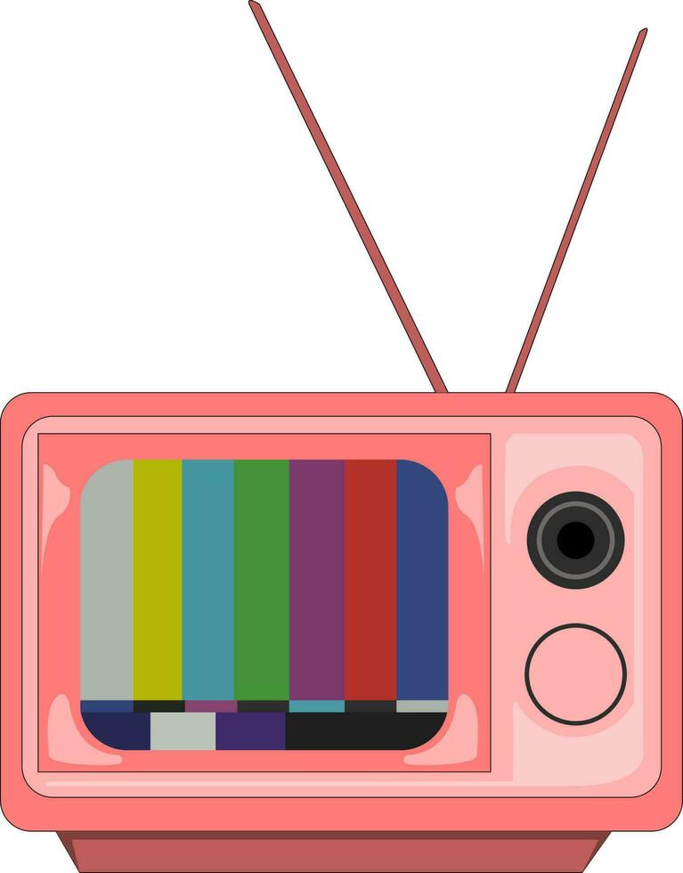 retro analoog TV wijnoogst roze vector illustratie