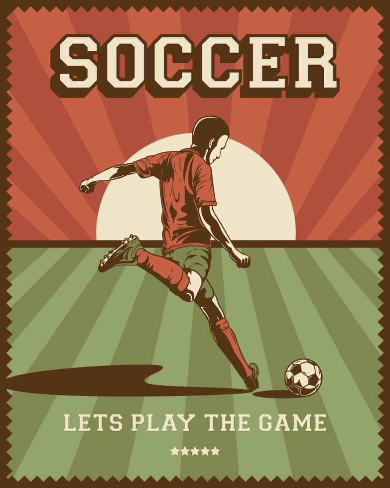 retro voetbal Amerikaans voetbal speler poster vector