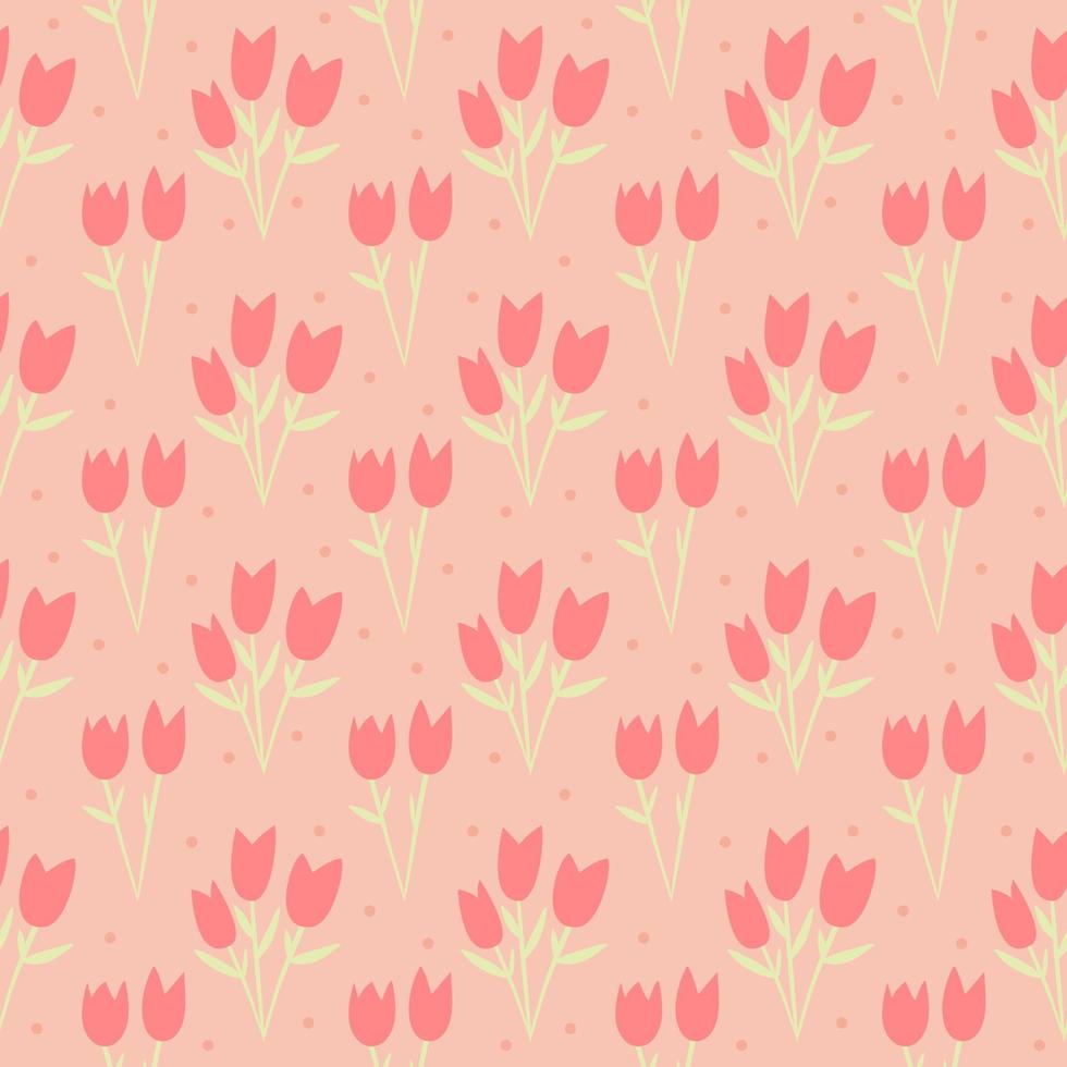 naadloos patroon met roze tulpen. omhulsel papier en kleding stof patronen. ochtend- bloemen. vector