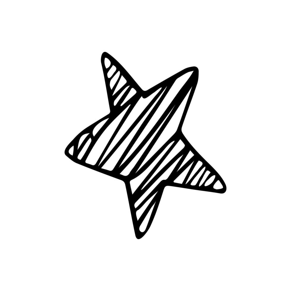 hand- getrokken tekening ster. ster vorm voor ontwerp. geïsoleerd Aan wit achtergrond vector