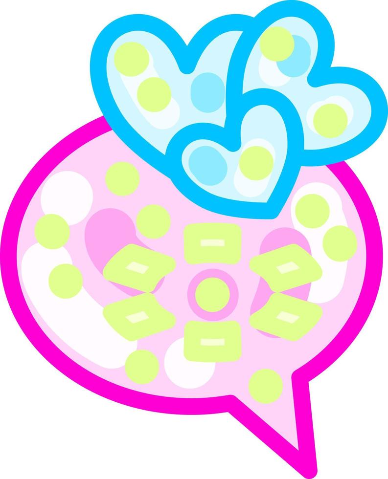 bubbel met harten, illustratie, vector Aan wit achtergrond.