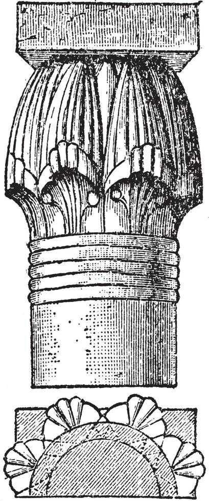 hoofdstad, concaaf, wijnoogst gravure. vector