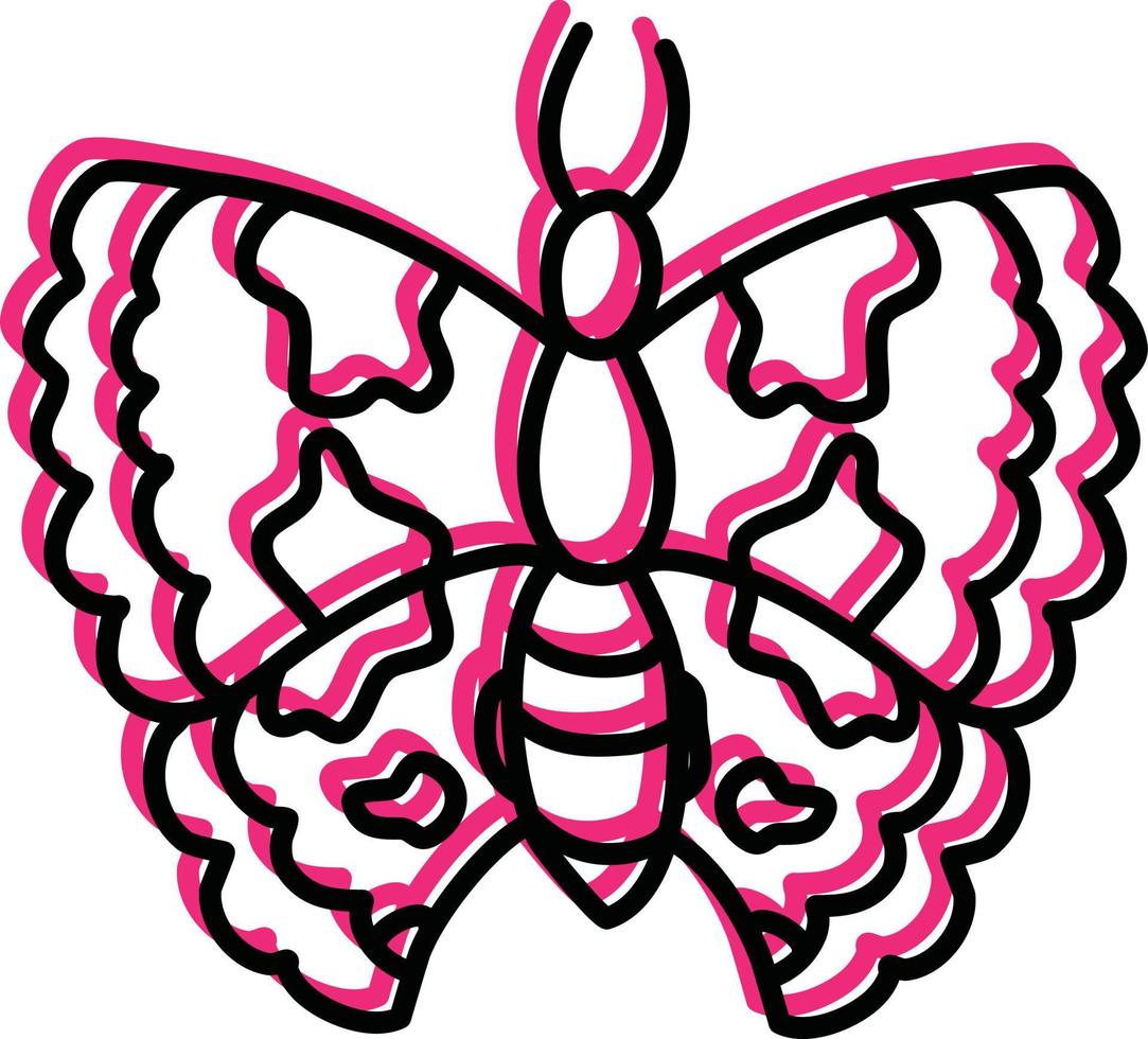 roze wild vlinder, illustratie, vector Aan een wit achtergrond
