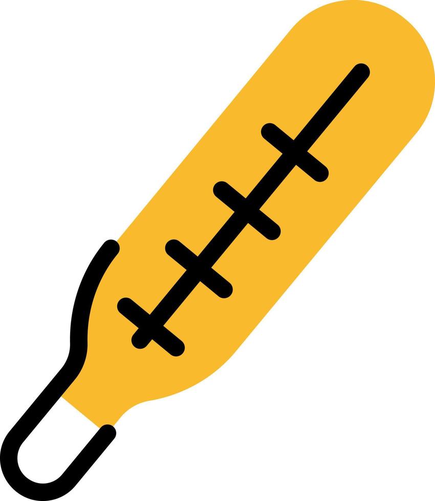 klein corona virus thermometer, illustratie, vector Aan een wit achtergrond.