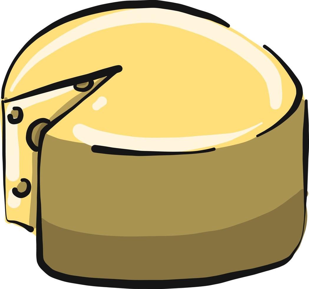 blok van kaas, illustratie, vector Aan wit achtergrond